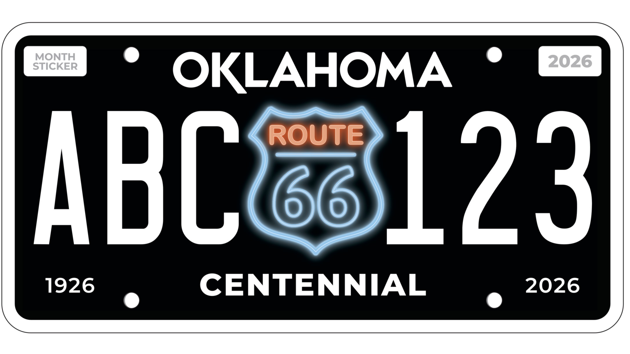 Oklahoma Drivers can now order Route 66 Centennial license plate